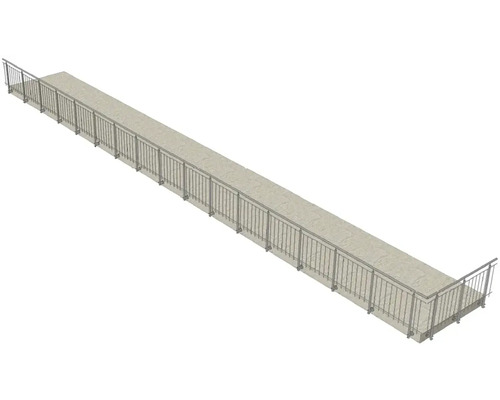 Longue passerelle piétonne avec rambarde