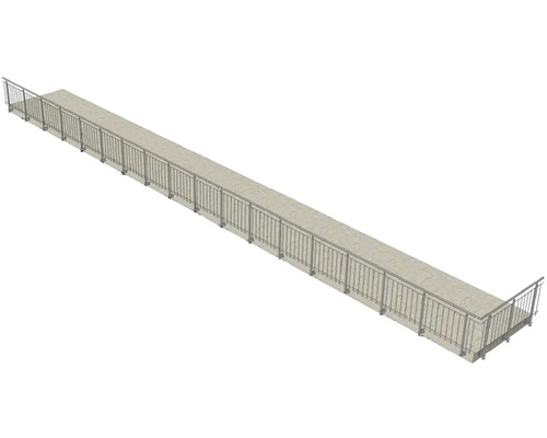 Longue passerelle avec rambarde pour l''espace jardin