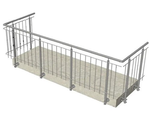 Balkongeländer aus Metall auf Beton