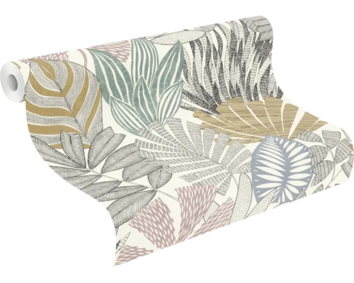 Rouleau de papier peint avec motif de feuilles