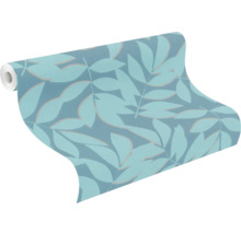 Papier peint intissé 868418 Symphony feuilles turquoise