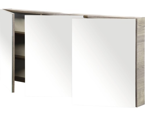 Spiegelschrank mit drei Türen und Regalen