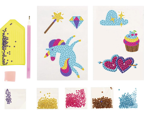 Kit de Diamond Painting avec différents motifs et accessoires