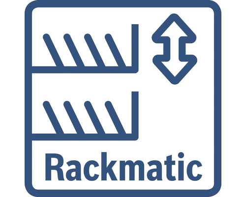Symbole Rackmatic pour paniers de lave-vaisselle réglables en hauteur