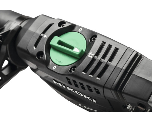 Gros plan d''un perforateur burineur HiKOKI avec sélecteur de fonctions