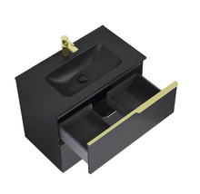 Jungborn Waschtischunterschrank NONUS BxHxT 800 x 635 x 453 mm Frontfarbe schwarz matt