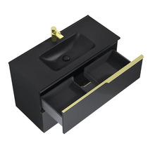 Jungborn Waschtischunterschrank NONUS BxHxT 1000 x 635 x 453 mm Frontfarbe schwarz matt