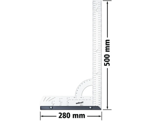 Wolfcraft Winkelanschlag mit den Maßen 500 mal 280 Millimeter