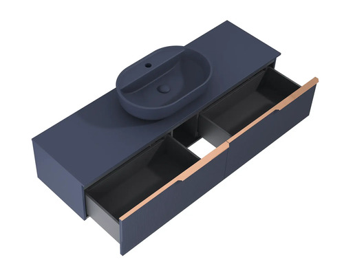 Meuble-lavabo avec vasque à poser et tiroirs pour l''aménagement de la salle de bains