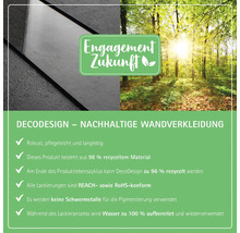 DecoDesign nachhaltige Wandverkleidung mit Informationen zu den umweltfreundlichen Eigenschaften