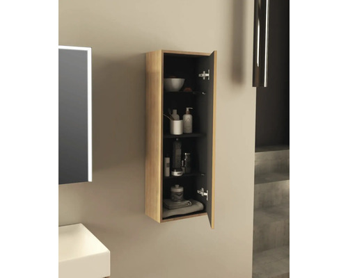 Armoire suspendue de salle de bains ouverte avec étagères pour ranger les articles de toilette