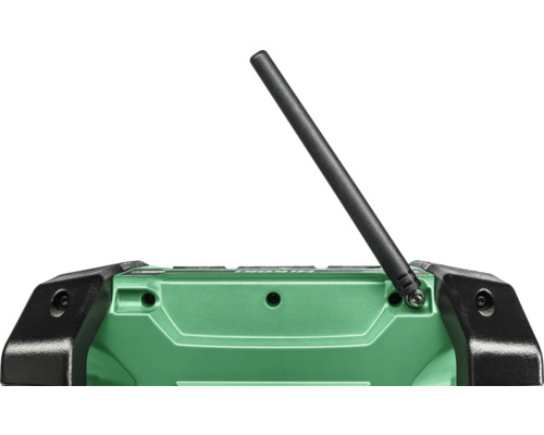 Nahaufnahme eines grünen Messgeräts mit Antenne