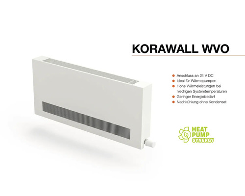 Radiateur KORAWALL WVO pour raccordement 24 V CC et pompes à chaleur