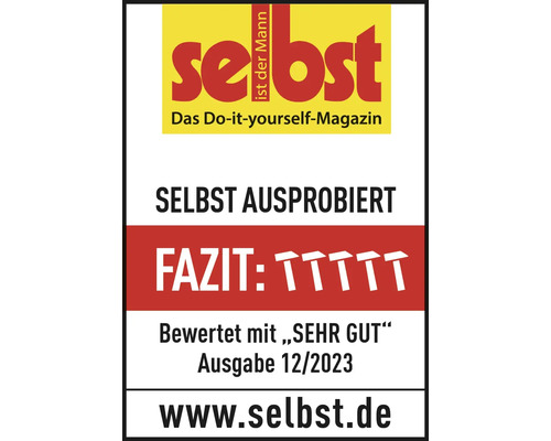 Logo Selbst ist der Mann. Testé et jugé très bon par le numéro 12/2023.
