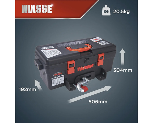Treuil universel portable Warrior d''une dimension de 506 x 192 x 304 millimètres et d''un poids de 20,5 kilogrammes