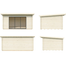 Abri de jardin Palmako Lea 14,2 m² porte coulissante verre de sécurité avec plancher 494 x 402 cm imprégné par immersion