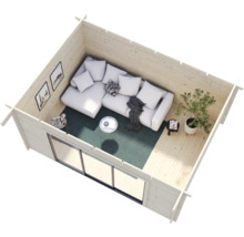 Abri de jardin Palmako Lea 14,2 m² porte coulissante verre de sécurité avec plancher 494 x 402 cm imprégné par immersion