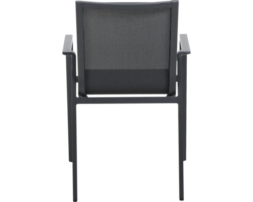 Gartenstuhl mit Armlehnen und Netzbespannung, Rückansicht