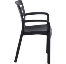 Chaise en plastique avec accoudoirs, vue latérale