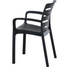 Chaise de jardin noire avec accoudoirs