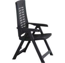 Fauteuil de jardin en plastique avec accoudoirs et dossier haut