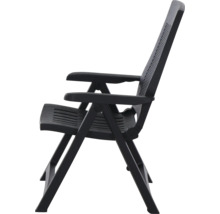Chaise pliante réglable en plastique vue de côté