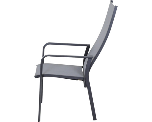 Gartenstuhl mit Armlehnen, Seitenansicht