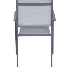 Fauteuil de jardin avec cadre en aluminium et revêtement textile, vue arrière