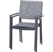 Chaise de jardin empilable avec accoudoirs