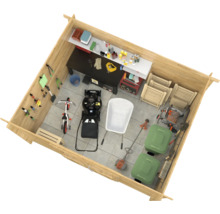 Abri de jardin Palmako Alice 9,0 m² 394 x 329 cm traité en autoclave par imprégnation