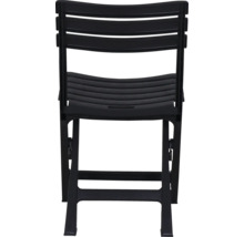 Chaise pliante noire en plastique, vue arrière