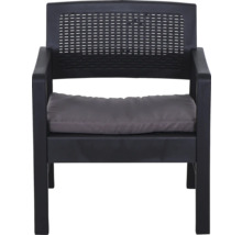 Fauteuil de jardin en plastique avec coussin d''assise