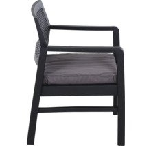 Chaise de jardin avec accoudoir et coussin d''assise, vue latérale