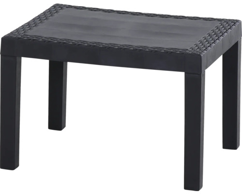 Schwarzer Rattan Gartentisch