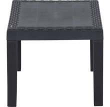 Table noire en rotin avec plateau carré pour l''extérieur