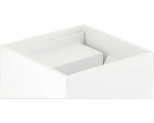 Boîte de rangement blanche avec compartiments