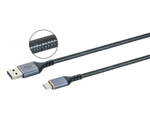 Câble USB avec connexions USB-A et USB-C
