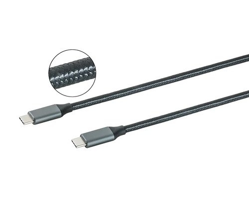 Câble USB-C avec revêtement textile et connecteur