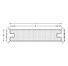 Dessin technique d''une planche profilée avec dimensions