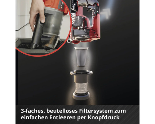 Aspirateur avec système de filtre sans sac pour une vidange facile