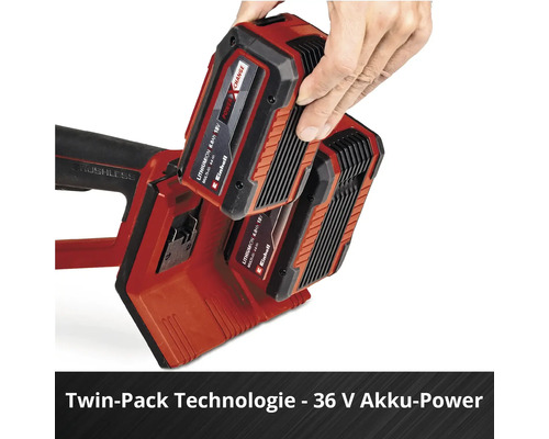Einhell Akku-Doppelpack Technologie mit zwei Lithiumionen Akkus