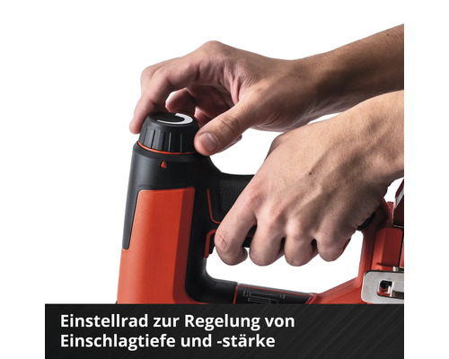 Einstellen der Einschlagtiefe und -stärke am Bolzentreibers