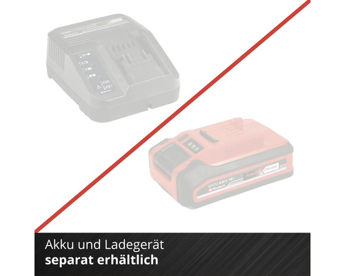 Akku und Ladegerät sind separat erhältlich.