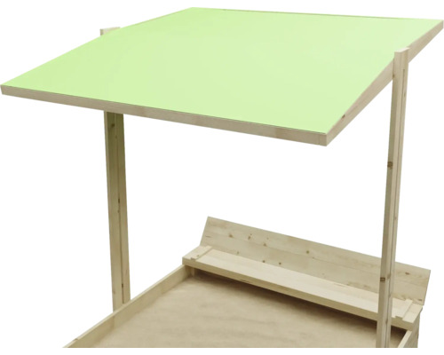 Sandkasten aus Holz mit Sonnenschutzdach