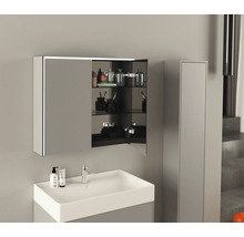 Jungborn Spiegelschrank QUATTRO SEDICI NOVE 80 x 20 x 70 cm grau 2-türig LED IP 44