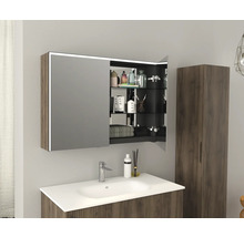 Jungborn Spiegelschrank QUATTRO SEDICI NOVE 100 x 20 x 70 cm nussbaum 2-türig LED IP 44
