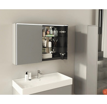 Jungborn Spiegelschrank QUATTRO SEDICI NOVE 100 x 20 x 70 cm grau 2-türig LED IP 44