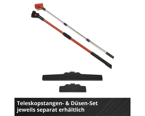 Teleskopstangen und Düsenset, jeweils separat erhältlich.