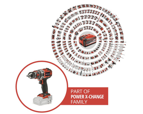 Einhell Akku-Bohrschrauber als Teil der Power X-Change Familie