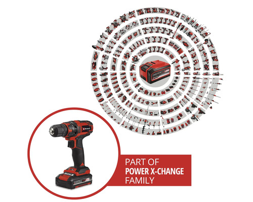 Einhell Akku-Bohrschrauber als Teil der Power X-Change Familie